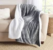 Genteele 50" x 60" Velvet Berber Throw with Super Luxurious Feel, Gray
