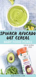 Spinach Avocado Oatmeal Breakfast Cereal For Baby 6 M Baby Foode Recipe Healthy Baby Food Easy Baby Food Recipes Baby Puree Recipes