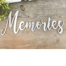 2020 popular 1 trends in home & garden, home improvement, lights & lighting, furniture with room decor word and 1. Amazon Com Memories Metal Cutout Words Wall Art Hanging Farmhouse Signs Home Decor Steel Plaque Handmade