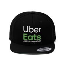 Uber Eats Delivery Driver In German Unisex Flat Bill Hat Etsy Flat Bill Hats Delivery Driver Flat Bill