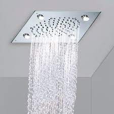 Ceiling showerheads rainfall shower heads led light phone control. Recessed Ceiling Shower Head I00723 Bossini Square Rain With Built In Light