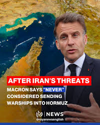 🇫🇷 🇮🇷 Macron on Sunday said that France had "never envisaged" a naval  deployment in the Strait of Hormuz but rather a security mission that would  be "coordinated with Iran". At a