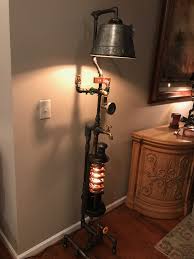 Vintage Cast Iron Water Heater Made Into A Floor Lamp Steampunk Style Created By Don Lee Creations Steampunk Floor Lamp Lamp Floor Lamp