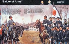 Surrender at appomattox court house painting. Salute Of Arms Wayside Marker