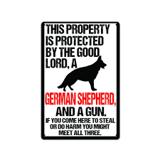 This Property is Protected by the Good Lord German Shepherd Unique Home  Caution Outdoor Warning Notice Aluminum Metal Sign TS628 - Etsy