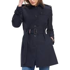 0 892 705 500 ** bleu bonheur Tommy Hilfiger Trench Droit Bleu Marine Vetements Trenchs Femme 279 00