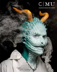 Layers of sculpted scales and painted details bring this mythical creature  to life, proving that artistry can turn fantasy into something tangible.  🐉✨ Prosthetics Makeup by CMU Graduate, Anna Pritchett #cmucollege #art #