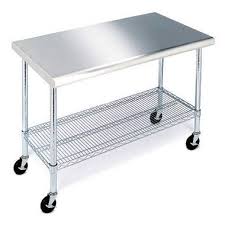 Member S Mark Work Table With 49 Stainless Steel Top Sam S Club Stainless Steel Kitchen Island Stainless Steel Work Table Stainless Steel Table