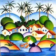 Quadro Tela Painel O Pescador Tarsila Do Amaral R 790 00 Pintura Tarsila Do Amaral Tarsila Arte Moderna Brasileira