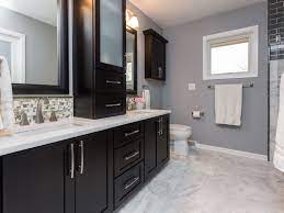 We did not find results for: Dark Cabinets White Counter Tops And A Marble Floor Add An Air Of Classic Glam To This Master Bathroom Cabinets Designs White Bathroom Cabinets Dark Cabinets