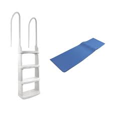 Main Access 54 In Plastic Drop In Pool Steps With Hand Rail Lowes Com Pool Ladder Swimming Pool Ladders Above Ground Pool Ladders
