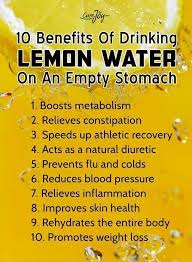 10 Benefits Of Drinking Lemon Water On Empty Stomach Every Morning Lemonwater Lemon Lemon Water Benefits Improve Skin Health Natural Diuretic