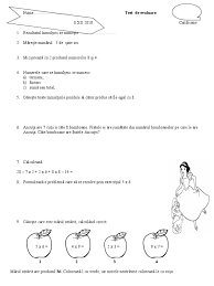 Test recapitulativ sem i (grilă). Test Mate Clasa A 3 A