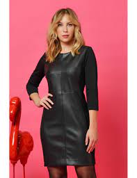 Maybe you would like to learn more about one of these? Robe Droite Chic Hiver Femme Bi Matiere Style Rock Eddy Bleu D4azur