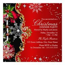 Shrimp are an ideal romantic dinner main dish: Red Green Black Snowflake Christmas Dinner Party 2 Invitation Zazzle Com Christmas Dinner Party Xmas Party Invitations Christmas Invitations