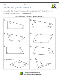 Answers for quadrilateral worksheet are given below to check the exact answers of the above questions. Quadrilateral Angles Worksheet Page 1 Line 17qq Com