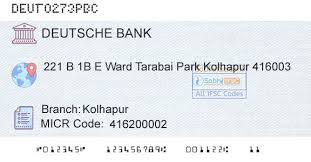 Fund transfer to deutsche bank, kolhapur account Deutsche Kolhapur Branch Ifsc Code Kolhapur Maharashtra