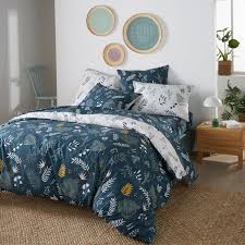 Parure housse de couette 140x200 cm + 1 taie d'oreiller 63 x 63 cm tissaia. Housse De Couette Percale Coton Suzanne Imprime Bleu Blanc La Redoute Interieurs La Redoute