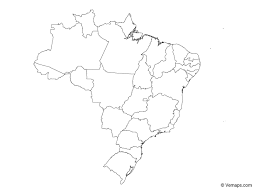 Outline Map Of Brazil With States Free Vector Maps Brazil Map Map Outline Map