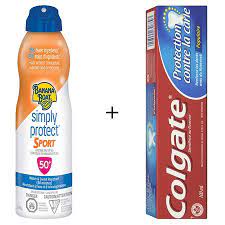 Simply Protect Sport Sunscreen Spray Made Without Oxybenzone Spf 50 By Banana Boat Cavity Protection Regular Toothpaste 100ml By Colgate Walmart Canada
