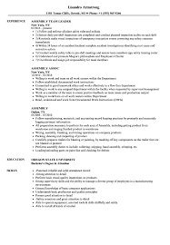 assembly resume samples velvet jobs