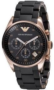 Black And Gold Watch Womens New Emporio Armani Women Black And Rose Gold Chronograph Watch Ar5906 Ebay Emporio Armani Mens Watches Armani Gold Diesel Watch