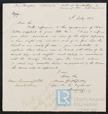 Learn how to write that perfect cover letter to get you the job you deserve. Letter From A G Dryhurst Secretary Of Lloyd S Register London To Cumming Ellis Shipbuilders Regarding The Instruction Of When The Vessel Needs To Replace Its Chain Cables For Adelaide 4th July