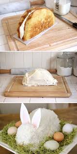 Easter Bunny Cake Remember Old Fashioned Cutout Cakes This Cute Bunny Is Easily Made And Covered Wi In 2020 Easter Bunny Cake Easter Centerpieces Diy Easter Dessert
