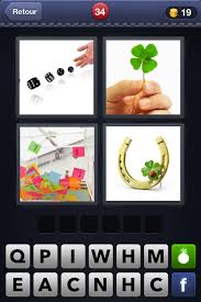 Après vous avoir proposé les réponses les plus difficiles du jeu icomania, nous continuons notre processus visant à vous aider dans les jeux qui ainsi, la rédaction de jeuxvideomobile.com vous a concocté un récapitulatif des réponses les plus difficiles du jeu 4 images 1 mot. 4 Images 1 Mot 34 Des Trefle Loterie Fer Android Iphone