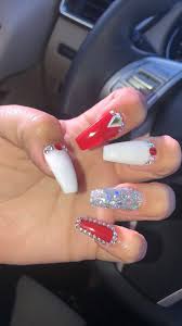 Aliexpress carries many long full acrylic nails clear related products, including the long nail , arieslibra nail , lucky nail lakimu , platinum lucky nail , glitter on the nail , clear heart nail , the newest in acrylic nails , 500 natural french nail , red white and blue nail , 3d round nail , paillette and rhinestone nail. Glitter Red And White Coffin Nails Nail And Manicure Trends