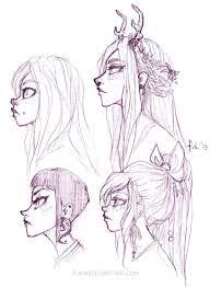 Top Two Are Ala Left And Fera Right Respectively Profile Drawing Art Art Drawings