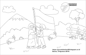 Sketsa gambar sapi untuk belajar mewarnai anak tk. Mewarnai Gambar Hut Ri Untuk Anak Paud