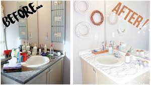 The color is more of a rose toned gold. Diy Bathroom Makeover For 30 Marble Rose Gold Youtube
