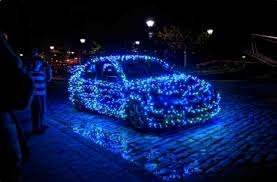 Car Decoration Blue Lights The News Wheel Christmas Car Christmas Car Decorations Holiday Car