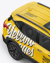 Download Crossover Suv Mockup Half Side View High Angle Shot In Vehicle Mockups On Yellow Images Object Mockups PSD Mockup Templates