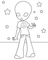 Use a wide variety of colors to give this creepy looking alien a. Alien 94653 Characters Printable Coloring Pages