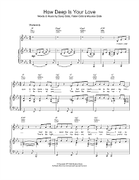 Bee Gees How Deep Is Your Love Bee Gees Lyrics Bee Gees Sheet Music