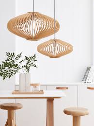 Kiel 360mm Natural Wooden Pendant Pendant Lighting Dining Room Wooden Pendant Lighting Scandinavian Lighting