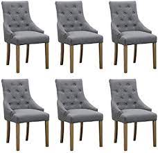 Dining chair with upholstered seat, back and legs. Boju 6 Grey Fabric Dining Room Chairs With Armrests For Kitchen Comfy Upholstered High Back Wood Legs Chairs For Bedroom Living Room Occasional Chairs Set Of 6 X6 Amazon Co Uk Kitchen Home