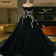Black Velvet Fabric Ball Gown Vestido De Festa Quinceanera 2018 Scoop Party Dress Custom Satin Evening Dresses Prom Dresses Long Prom Dresses Long With Sleeves