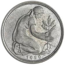 50 pfennig 1949 g pflanzerin bank deutscher länder in fast vorzüglich. 50 Pfennig Bank Deutscher Lander 1950 G Dm Raritat