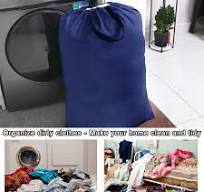 Heavy Duty Laundry Bag with Drawstring and Handle, Extra Large Travel Dirty  Clothes Bag for Laundromat and Household, Durable Rip-Stop Laundry Hamper  ...