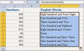 Tution Lance Convert Numbers Into Words In Ms Excel Spell Number