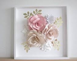 Shadow Boxes Paper Flowers Paper Flowers Nursing Decor Etsy In 2020 Paper Flower Wall Art Flower Shadow Box Paper Flowers