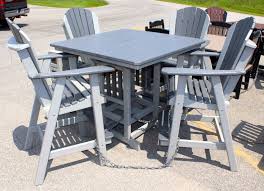 Poly 44 Square Bar Height Table And Adirondack Chair Set Amish Traditions Wv