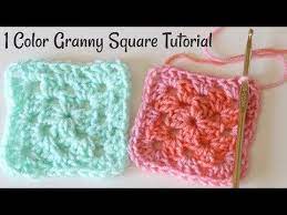 175 Crochet Granny Square With One Color Tutorial Youtube Crochet Tutorial Granny Square Crochet Granny Square