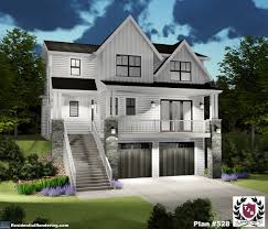The collection of narrow lot house plans features designs that are 45 feet or less in a variety of architectural styles and sizes to maximize living space. Luxury Home Plan With 5 Bedrooms 5 Bathrooms Large Sunroom Narrow Lot Home Plan Tjb 528 Mckenna By Tjb Homes