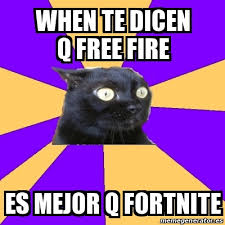 Fortnite es un videojuego del estilo battle royale que vio la luz en el año 2017, a diferencia de otros juegos del género, presenta una idea fresca en la cual nuevas mecánicas intervienen, como es el caso de la construcción, aspecto que en. Meme Anxiety Cat When Te Dicen Q Free Fire Es Mejor Q Fortnite 30005086