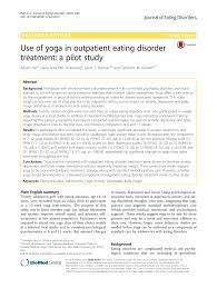 We did not find results for: Pdf Use Of Yoga In Outpatient Eating Disorder Treatment A Pilot Study