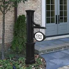Install An Address Number Mayne Woodhaven Address Sign Post In Black 5812 B At The Home Depot House Address Sign Address Sign Post Address Sign